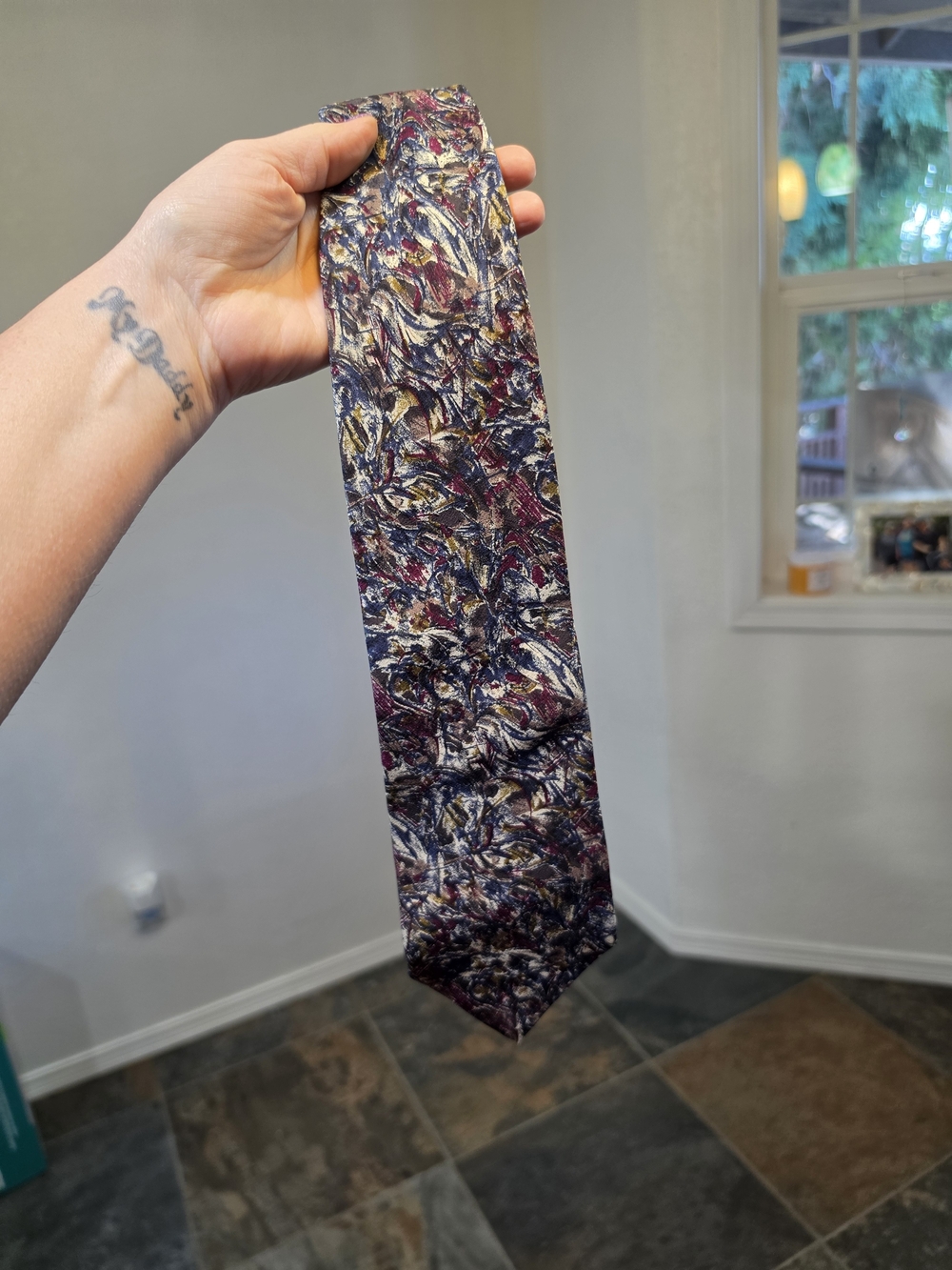 Vintage Christian Dior Monsieur Abstract Painterly Silk Tie - Picture 4 of 5